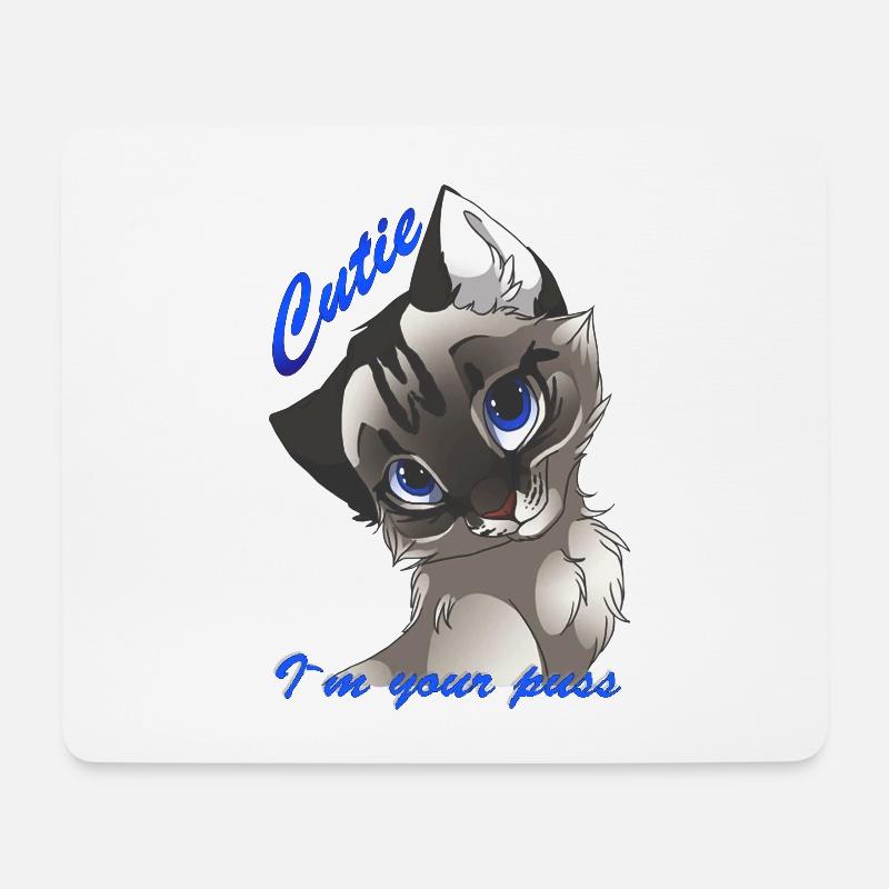 Katze - Mousepad (Querformat) - Weiß