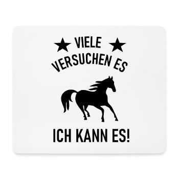 Viele versuchen es ich kann reiten - Mousepad (Querformat) - Weiß - Vorne