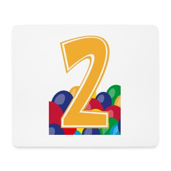 2 / Zweiter Geburtstag mit Bunten Luftballons. - Mousepad (Querformat) - Weiß - Vorne