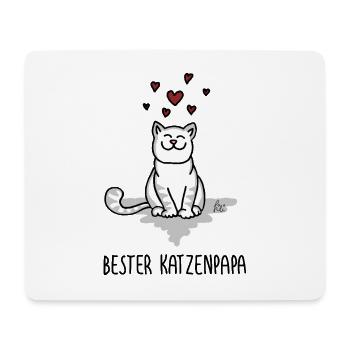 bester Katzenpapa - Best Cat Dad - Katzenliebe - Mousepad (Querformat) - Weiß - Vorne