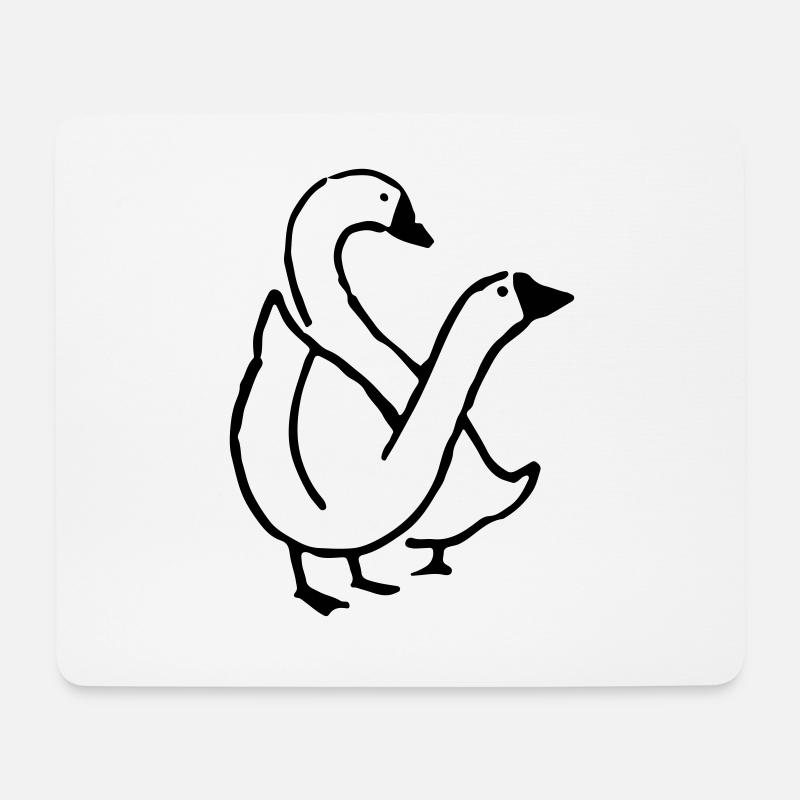 Gans - Mousepad (Querformat) - Weiß