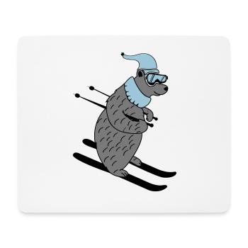 ski baer 02 - Mousepad (Querformat) - Weiß - Vorne