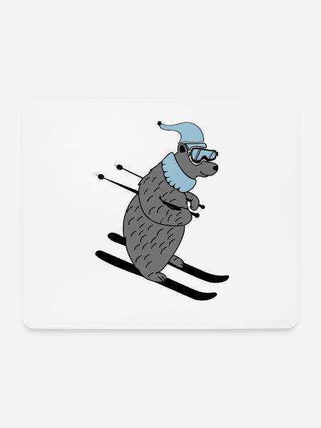 ski baer 02 - Mousepad (Querformat) - Weiß