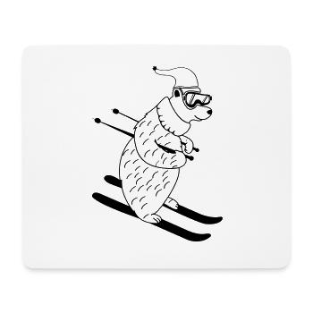 ski baer 01 - Mousepad (Querformat) - Weiß - Vorne