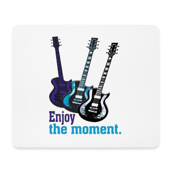 Guitares électriques avec dire Profitez du moment. - Tapis de souris (format paysage) - blanc - Devant
