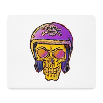 Tête de mort Avec un casque skull - Tapis de souris (format paysage) - blanc - Devant