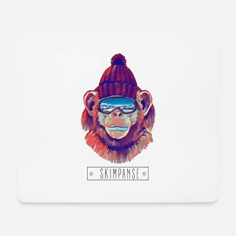 Skimpanse - Mousepad (Querformat) - Weiß
