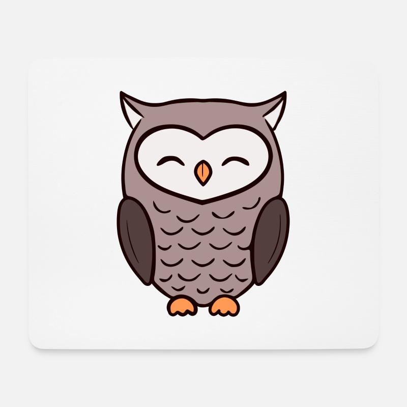 Eule Eulen - Mousepad (Querformat) - Weiß