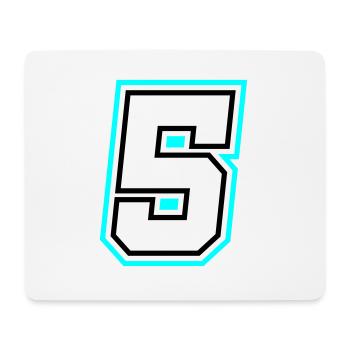 5 symbole de nombre - Tapis de souris (format paysage) - blanc - Devant