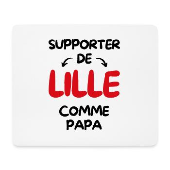 Supporter de Lille comme papa - Tapis de souris (format paysage) - blanc - Devant
