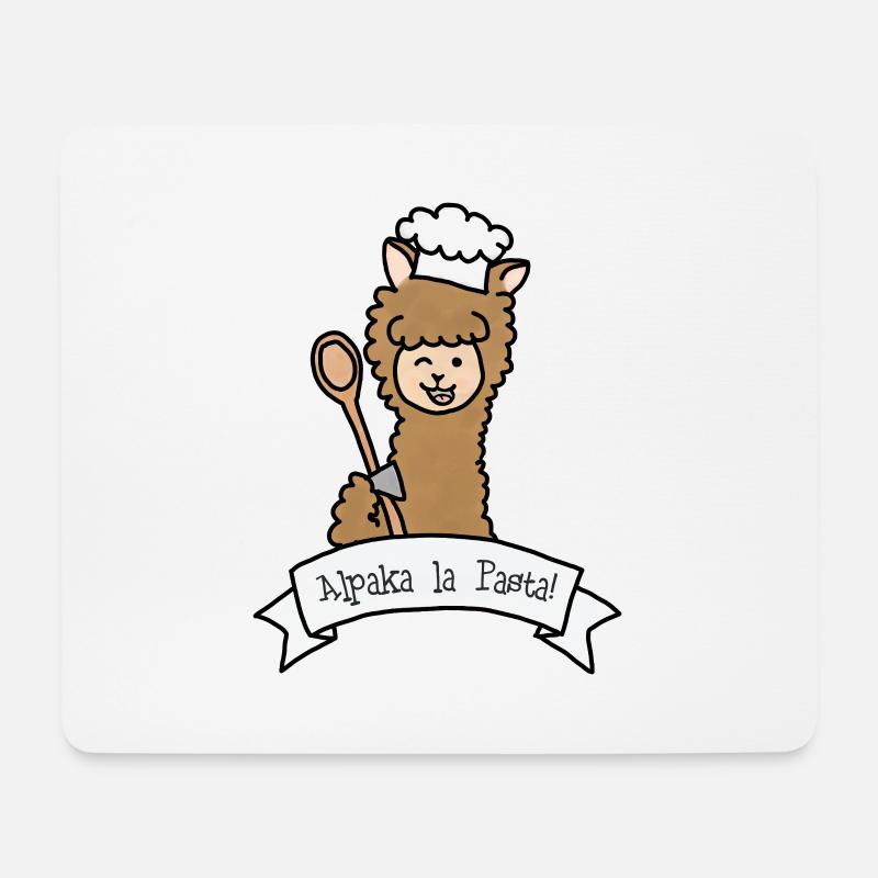Alpaka la Pasta! - Mousepad (Querformat) - Weiß