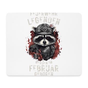 Feuerwehr Legenden sind im Februar geboren - Mousepad (Querformat) - Weiß - Vorne