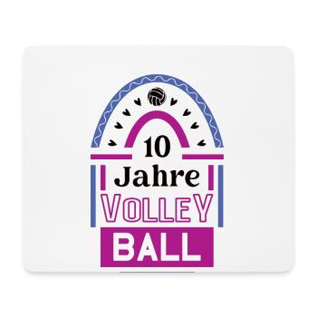 10 Jahre Volleyball Jubiläum Volleyballspielerin - Mousepad (Querformat) - Weiß - Vorne