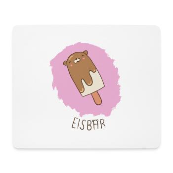 Eisbär (Schokolade, schwarze Schrift) - Mousepad (Querformat) - Weiß - Vorne