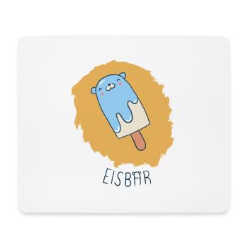 Eisbär (eisblau, mit schwarzer Schrift) - Mousepad (Querformat) - Weiß - Vorne