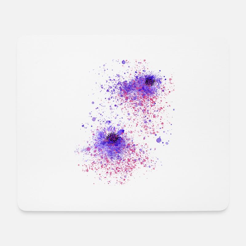 blume,floral, graffiti,malerei,aquarell,abstrakt - Mousepad (Querformat) - Weiß