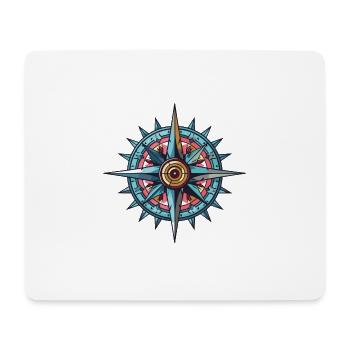 Kompass Travel - Mousepad (Querformat) - Weiß - Vorne