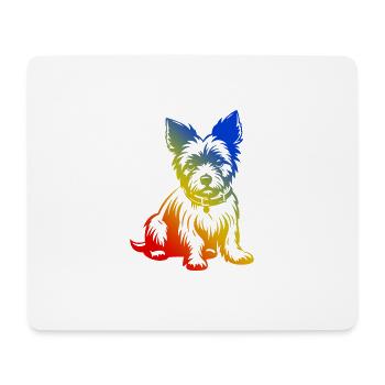 Yorkshire Terrier Hund Bunt - Mousepad (Querformat) - Weiß - Vorne