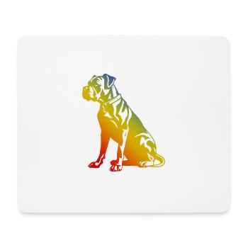 Chien Boxer - Tapis de souris (format paysage) - blanc - Devant