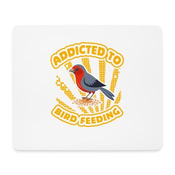 Accro à l’alimentation des oiseaux - Tapis de souris (format paysage) - blanc - Devant