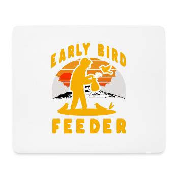 Frühaufsteher-Futterhäuschen - Mousepad (Querformat) - Weiß - Vorne