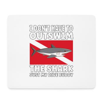 Plongée sous-marine amusante – Citation de Outswim the Shark - Tapis de souris (format paysage) - blanc - Devant