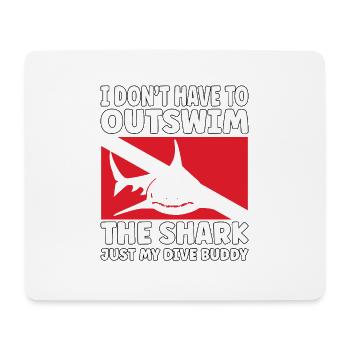 Plongée sous-marine amusante – Citation de Outswim the Shark - Tapis de souris (format paysage) - blanc - Devant
