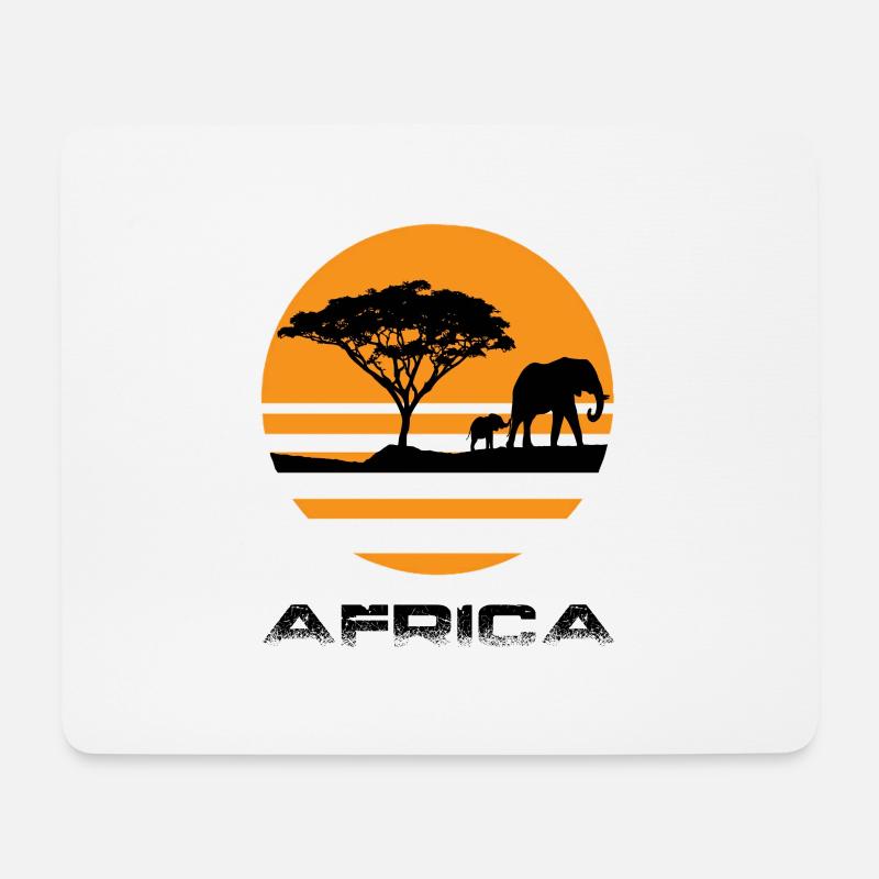 Afrika - Mousepad (Querformat) - Weiß