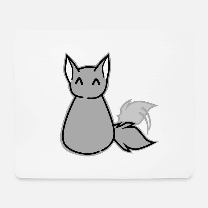 happy wolf - Mousepad (Querformat) - Weiß