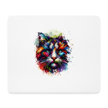 Chats colorés Oeuvre - Tapis de souris (format paysage) - blanc - Devant