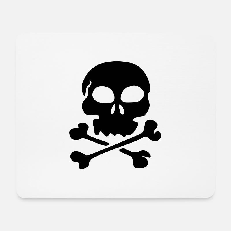 totenkopf - Mousepad (Querformat) - Weiß