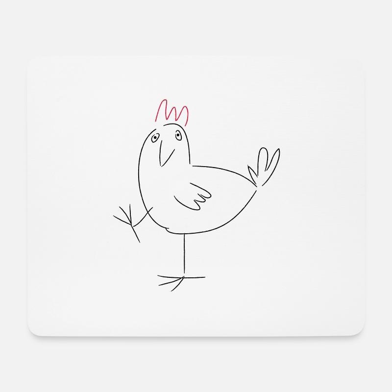 Huhn auf einem Bein - Mousepad (Querformat) - Weiß