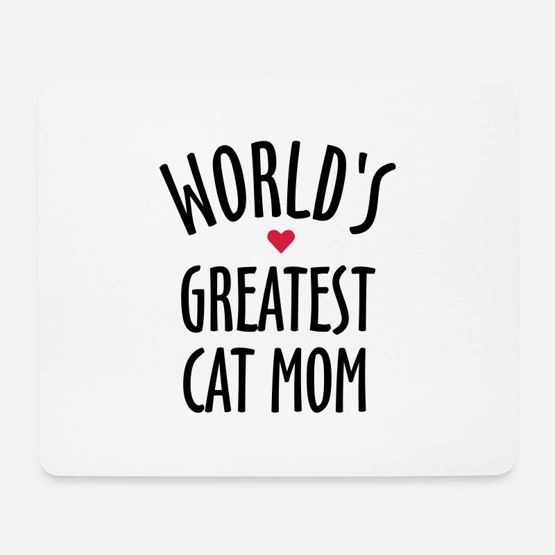 World's Greatest Cat Mom - Mousepad (Querformat) - Weiß