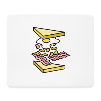 Sandwich. Eier. Speck. Bohnen. Brot. Fast Food. - Mousepad (Querformat) - Weiß - Vorne