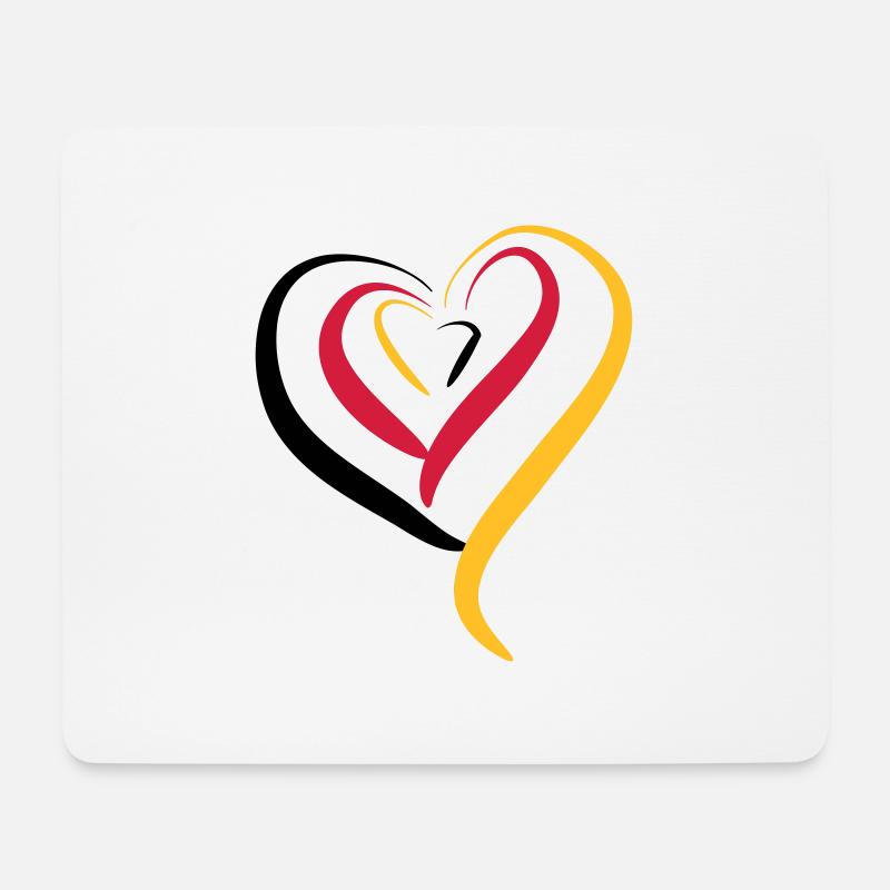 Deutschland Herz - Mousepad (Querformat) - Weiß