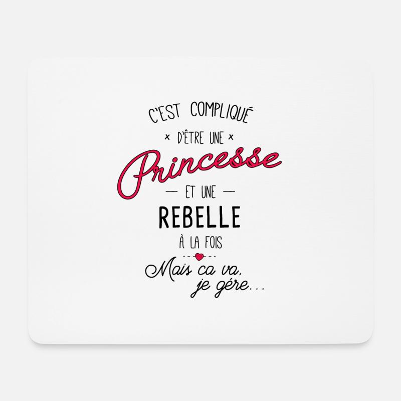 Princesse et rebelle - Tapis de souris (format paysage) - blanc