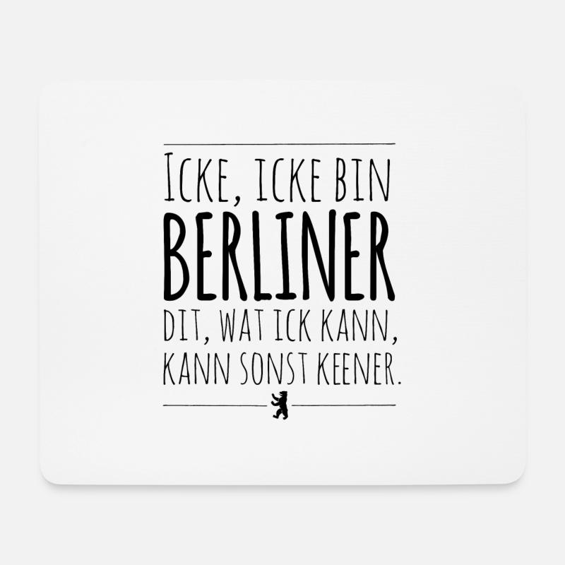 Icke icke bin Berliner! - Mousepad (Querformat) - Weiß