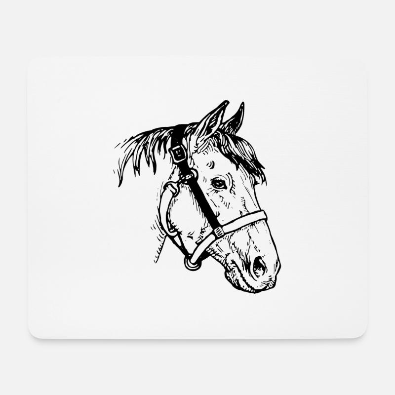 horse199 - Tapis de souris (format paysage) - blanc