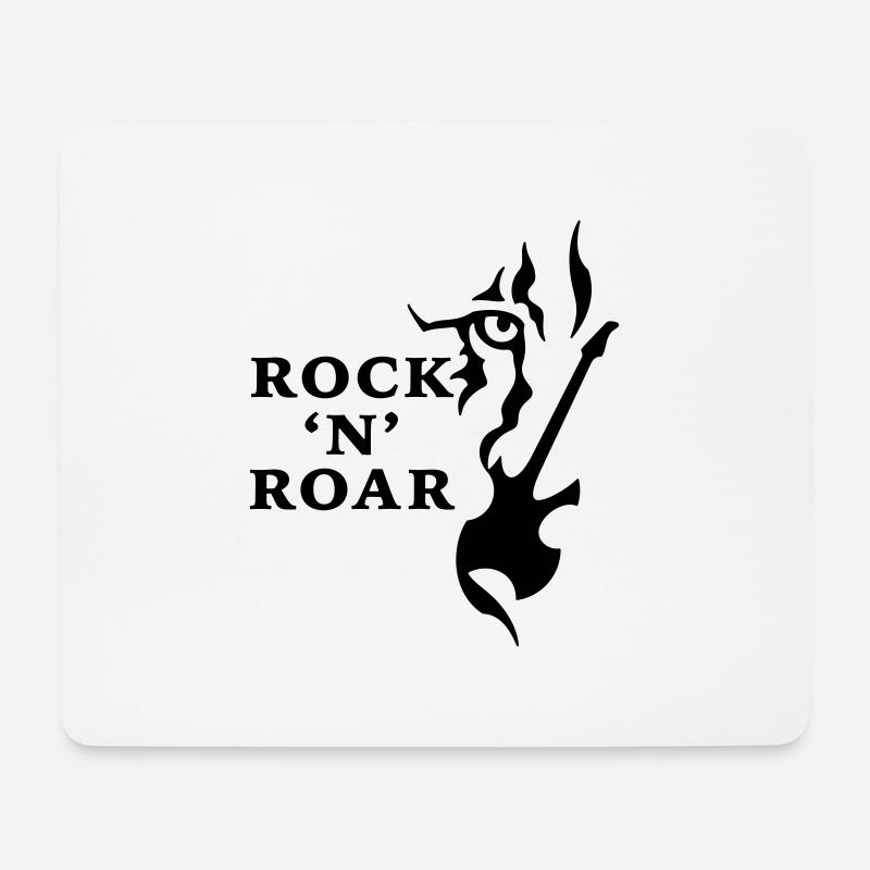 Rock & Roar (monochrome) - Mousepad (Querformat) - Weiß
