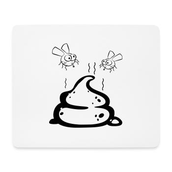 Scheisse mit Fliegenpaar - Mousepad (Querformat) - Weiß - Vorne