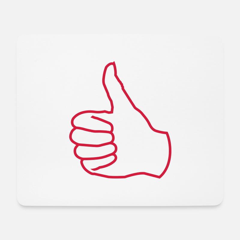 daumen hoch - Mousepad (Querformat) - Weiß