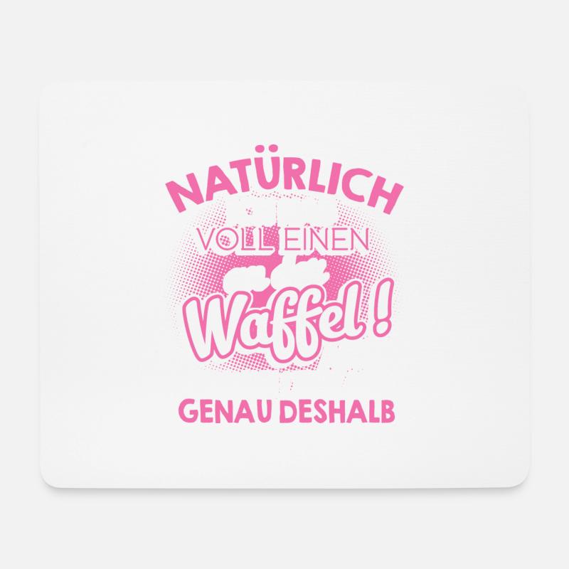 Waffel Bescheuert Bekloppt Mann Verrückt Geschenk - Mousepad (Querformat) - Weiß