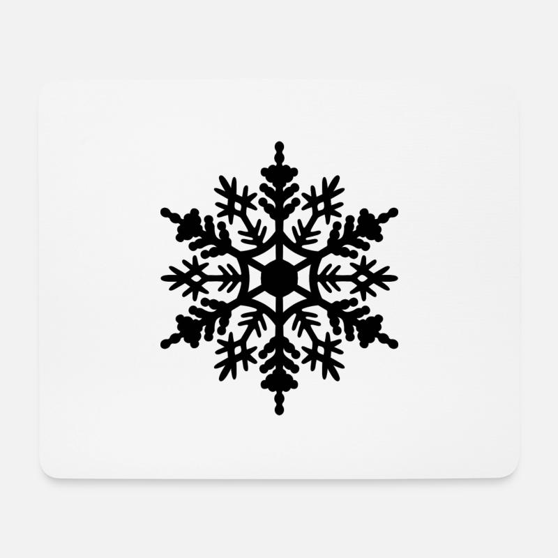 Schneeflocke Schwarz - Mousepad (Querformat) - Weiß