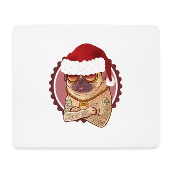 Mops Hund weihnachten - Mousepad (Querformat) - Weiß - Vorne