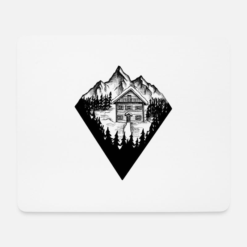 BERGLANDSCHAFT - WINTERSPORT - BERGE - WINTER - Mousepad (Querformat) - Weiß
