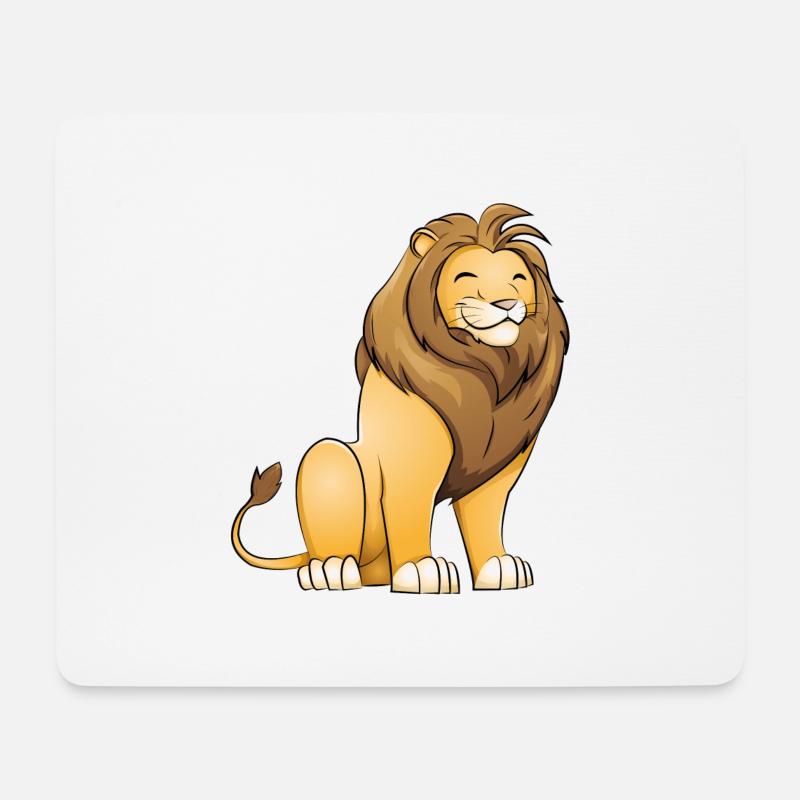 Löwe - Mousepad (Querformat) - Weiß
