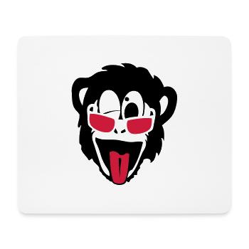 Affe Gorilla Affenkopf Lünette glass2 - Mousepad (Querformat) - Weiß - Vorne