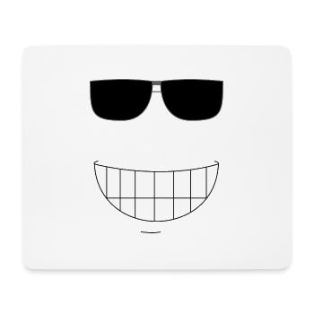 großes fröhliches Lachen - Mousepad (Querformat) - Weiß - Vorne