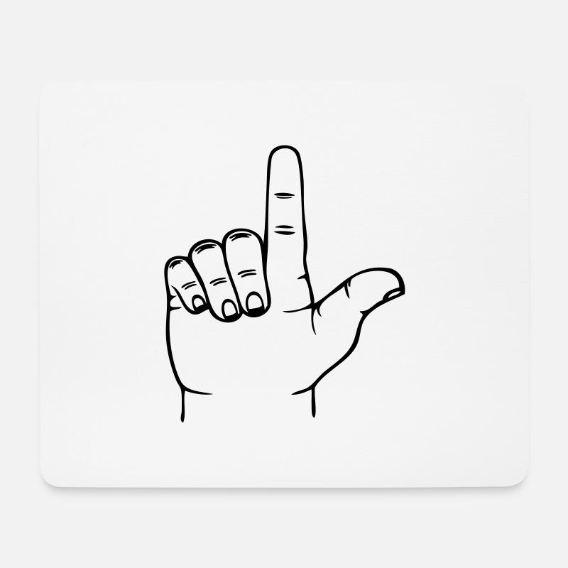 Loser Hand - Mousepad (Querformat) - Weiß