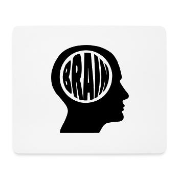 Brain in a head - Mouse Pad (horizontal) - white - Front